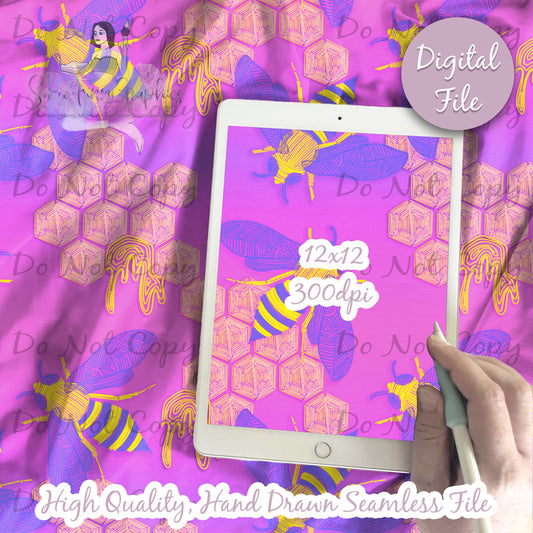 Embroidery Bees Seamless