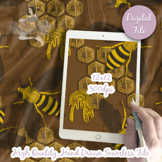 Embroidery Bees Seamless