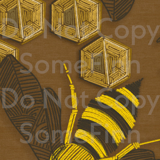 Embroidery Bees Seamless