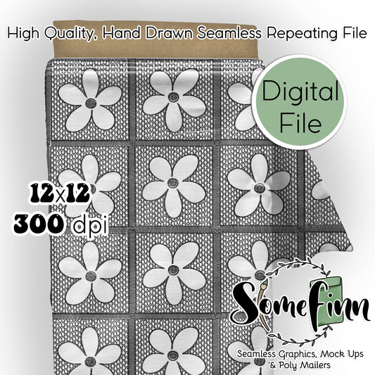 Embroidery Floral Granny Quilt Seamless