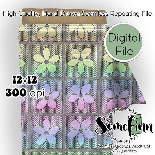 Embroidery Floral Granny Quilt Seamless