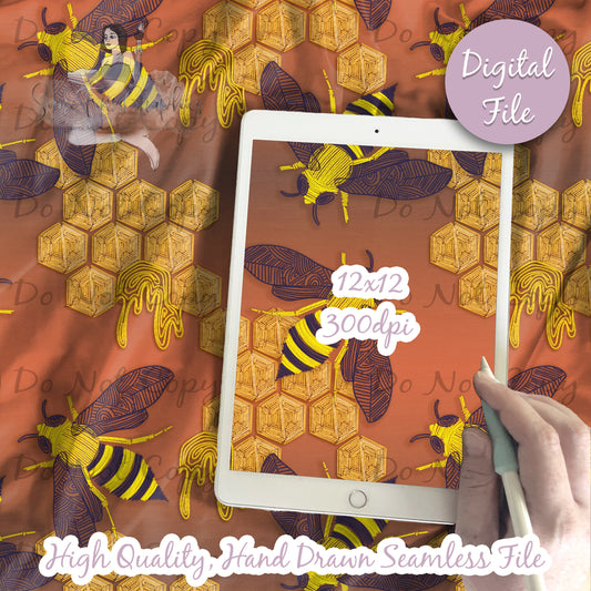 Embroidery Bees Seamless