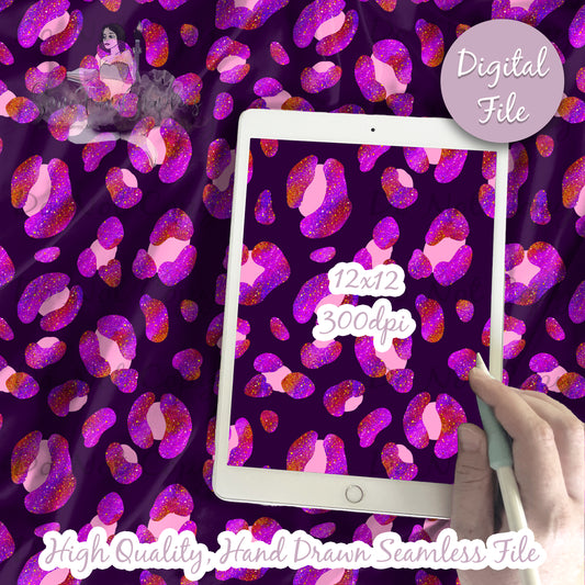 Purple Leopard Print Seamless Design